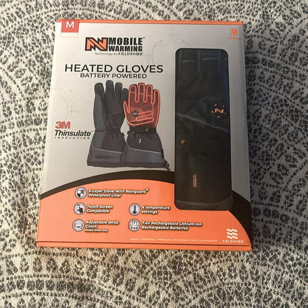 Heated Gloves Battery Powered-  Medium